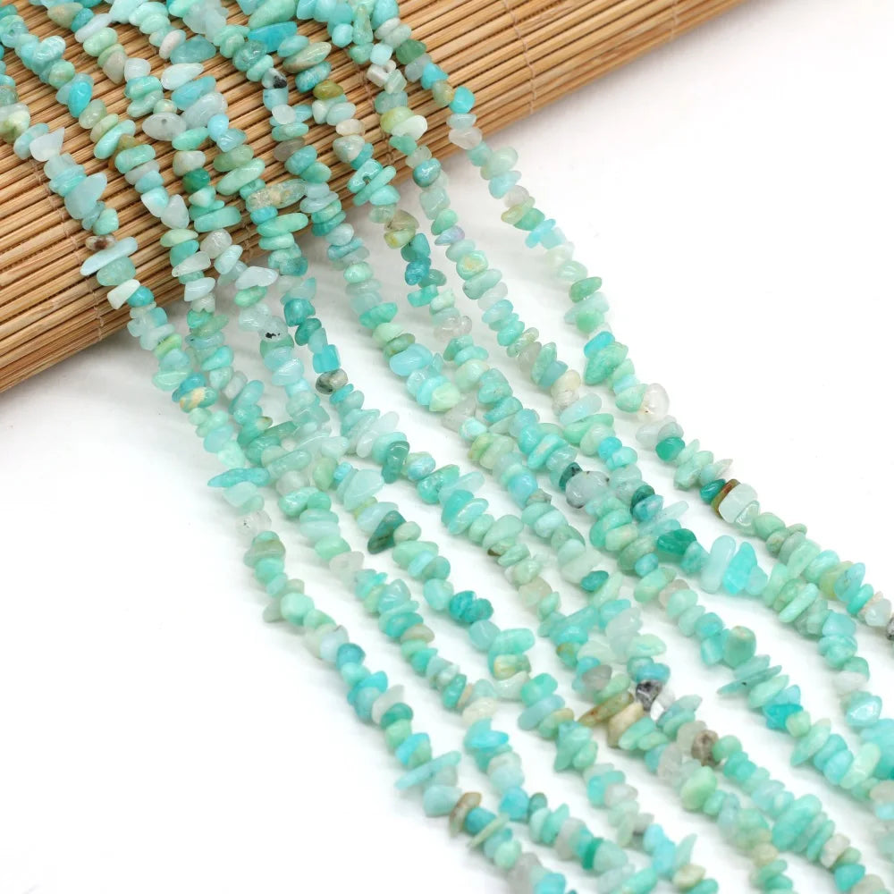 40cm Natural Blue Turquoises Stone Irregular Chips Gravel Loose Beads for Women Bracelet Jewelry Accessories Size 3x5-4x6mm