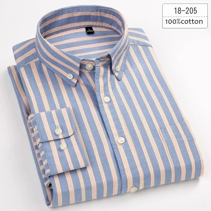 New in shirt plus size 8xL long-sleeve 100%cotton shirts for men slim fit formal plain shirt soft white black office clothes