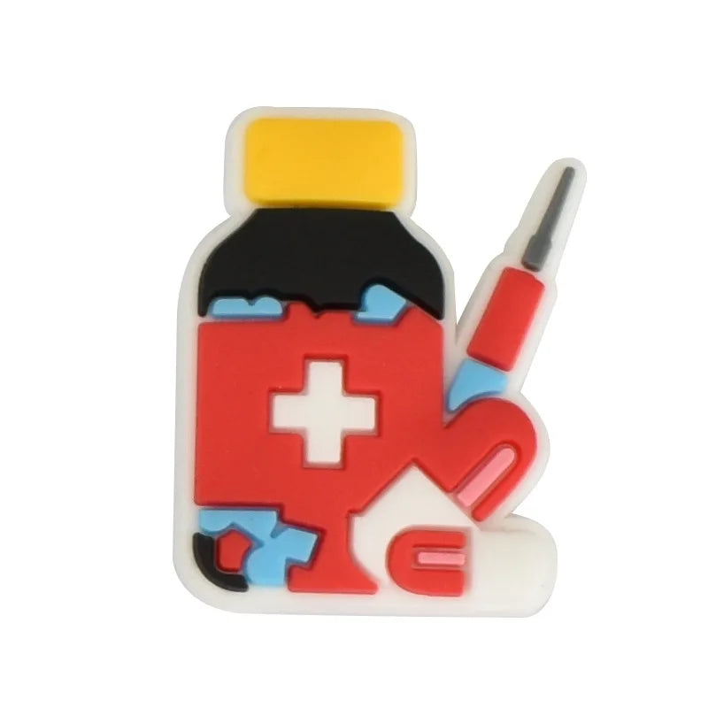 Doctors Nurses Medical Shoe Charms for Crocs Accessories Charms Clogs Bubble Slides Sandals PVC Shoe Decorations Party Gifts