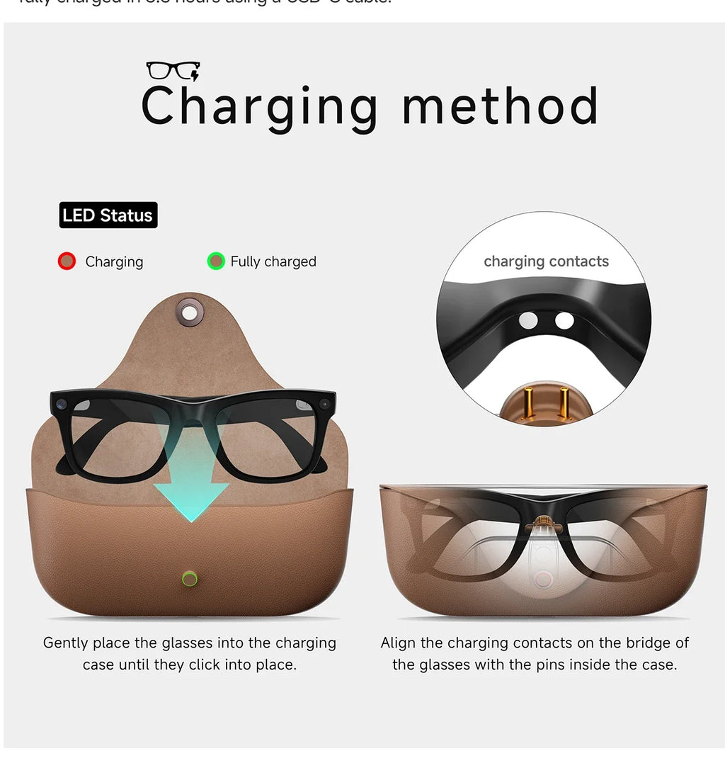 2026 New Smart Glasses 800W Take Pictures Record Al Translation WIFI Transmission AI Recognition GPT 2000MAH Music Smart Glasses