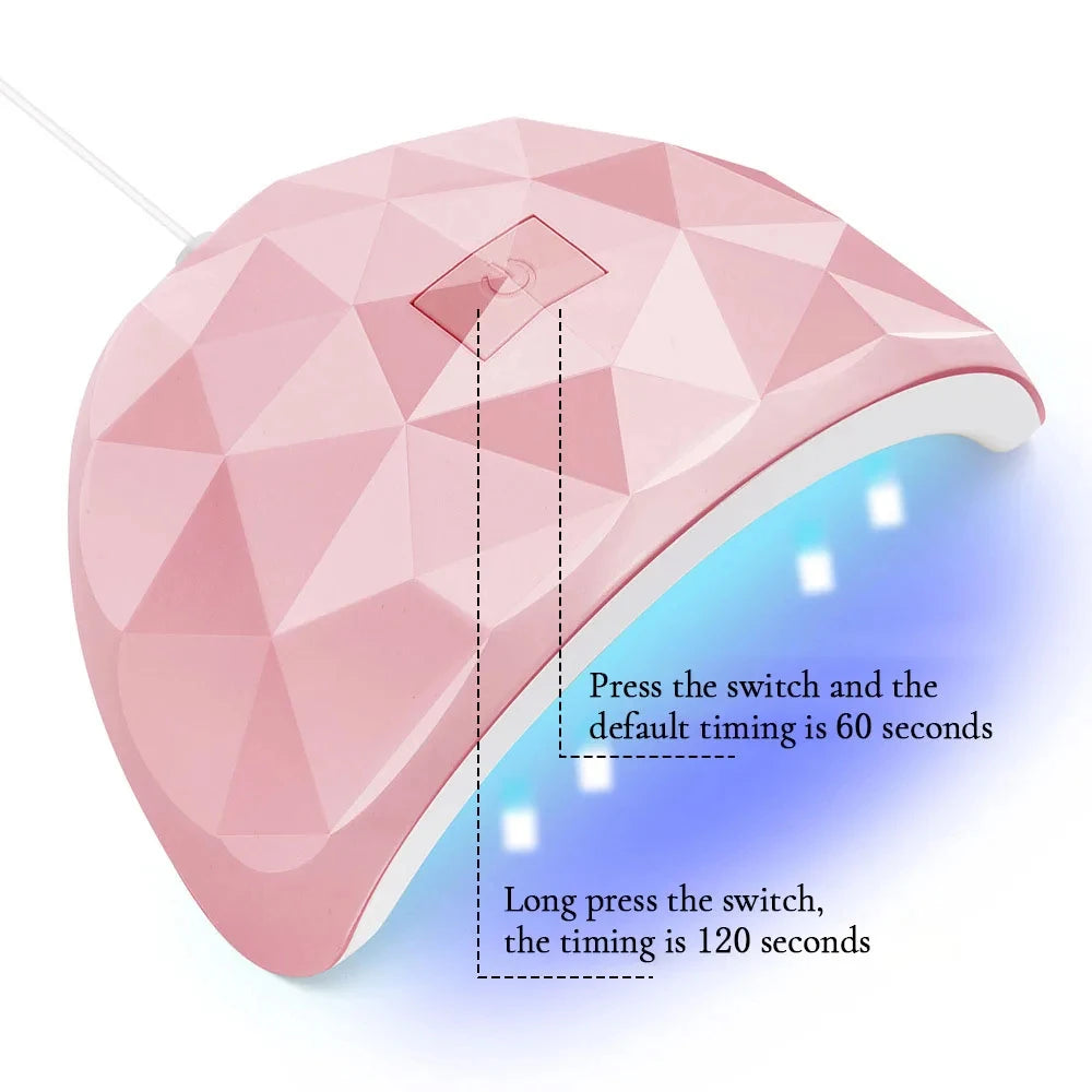 54W UV LED Nail Lamp - Sunlight Quick-Dry Nail Tool, Professional Fingernail & Toenail Art Salon Equipment