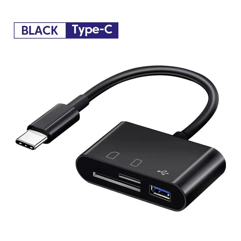 USB C SD Card Reader for Phone Type C 3 in 1 SD TF CF Card Reader Type C CF Card Reader Adapter Camera Card Reader Plug and Play
