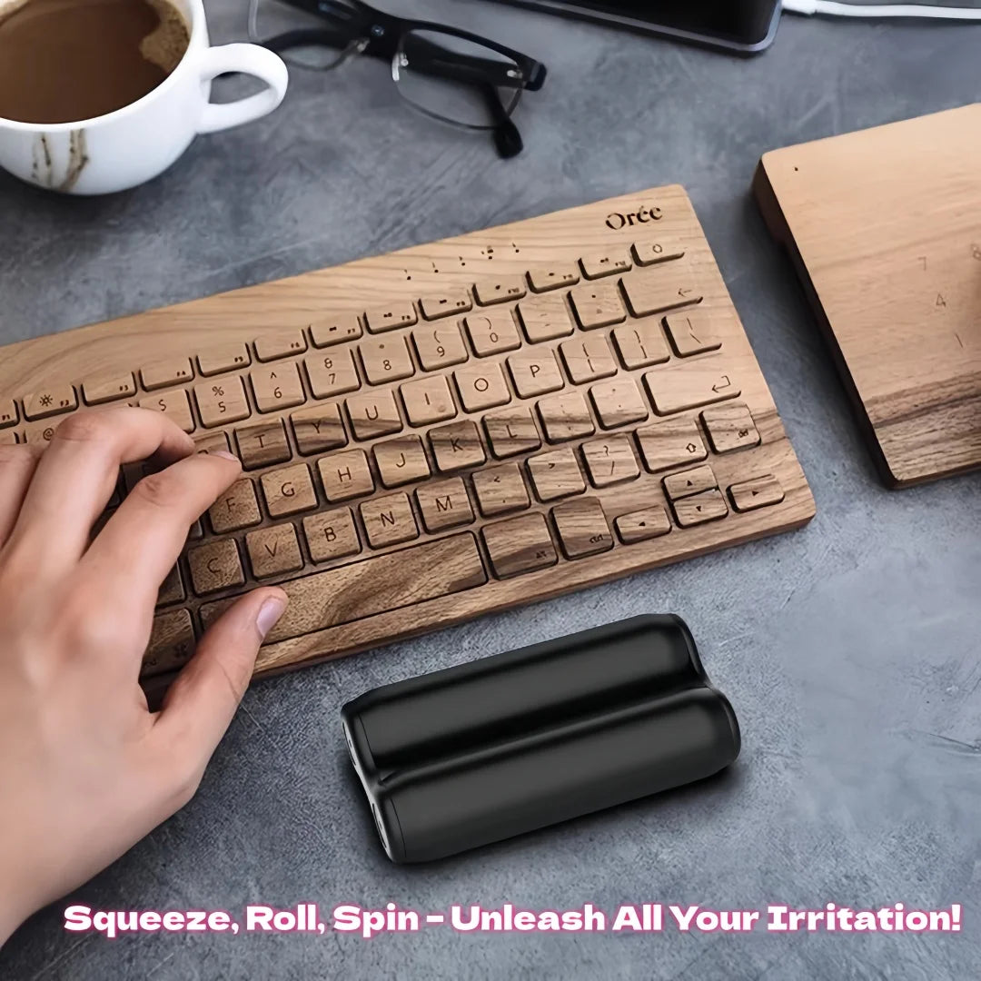 Premium Aluminum Alloy Stress Relief Roller | Portable Hand Massager | Finger Relaxation Fidget Toy for Office Home Travel Gifts