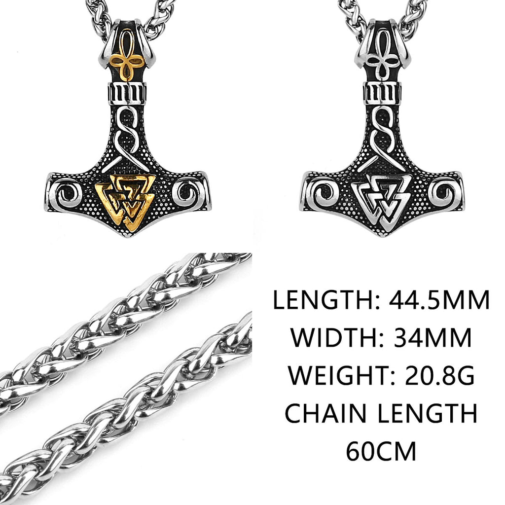 Original Viking Stainless Steel Thor Hammer Multiple Styles Domineering Unisex Necklace Pendant Boyfriend Gift Wholesale