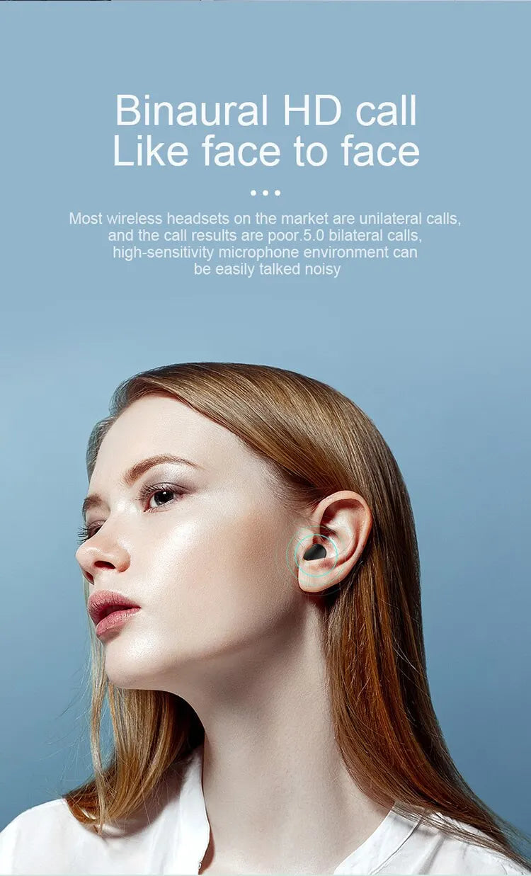 TWS Headset HiFi Stereo Wireless Earphones Sport Music Bluetooth 5.1 Headphones Noise-Canceling Earbuds For iPhone Xiaomi Huawei