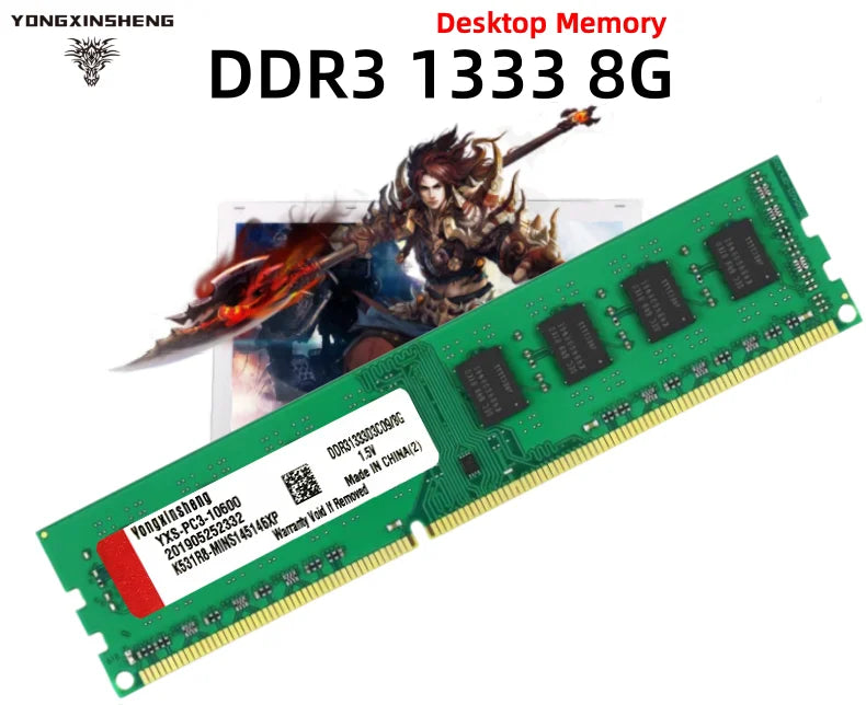 Yongxinsheng DDR3 RAM 4GB 8GB PC3 1333MHz 1600MHz Universal Desktop Memory DIMM 1.5v voltage
