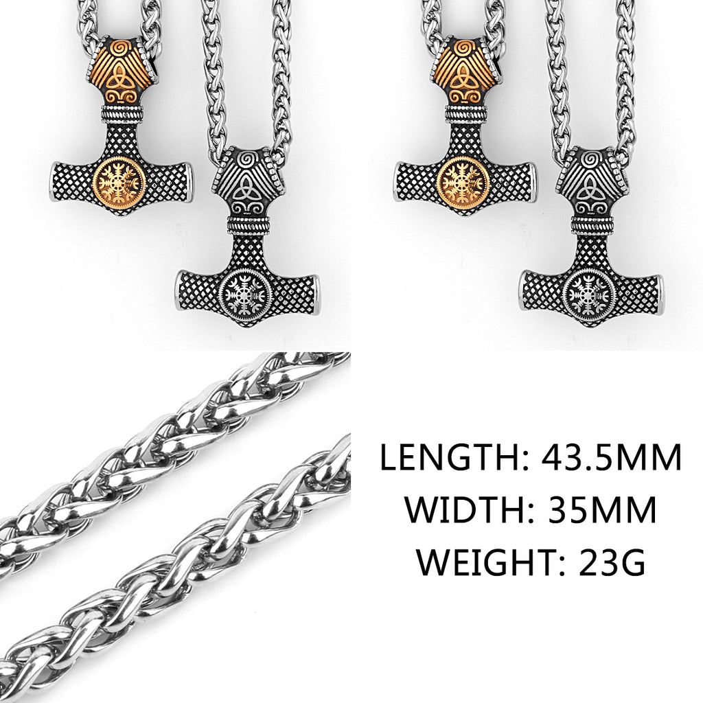 Original Viking Stainless Steel Thor Hammer Multiple Styles Domineering Unisex Necklace Pendant Boyfriend Gift Wholesale