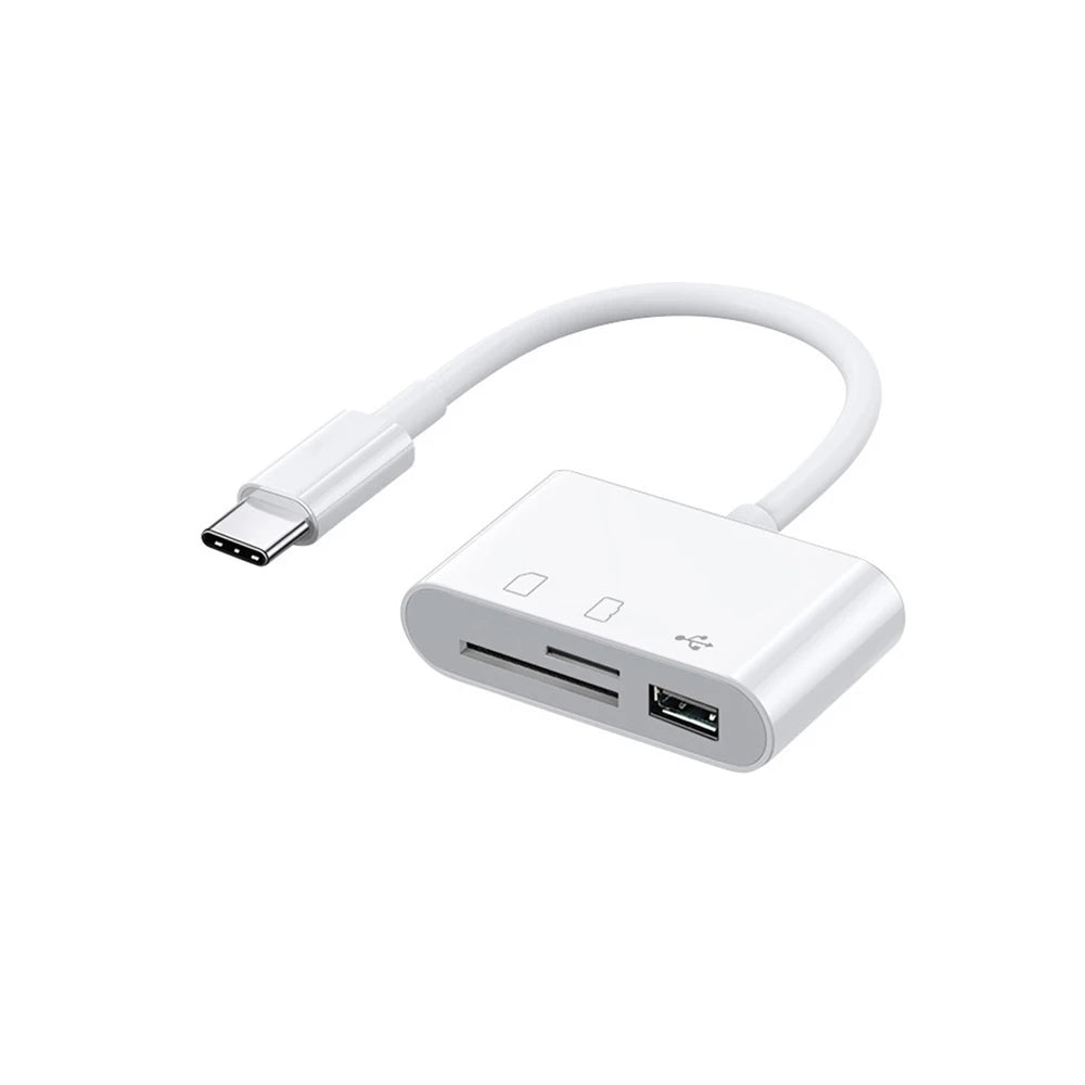 Type C OTG Adapter TF/SD Card Reader For Xiaomi Oneplus iPhone OPPO POCO Cell phone Accessories 3 in 1 USB C to A Connector