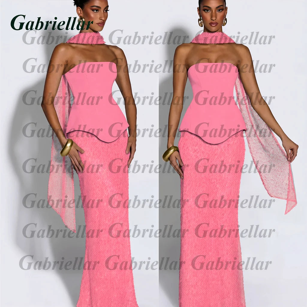 Gabriellar Fancy Bling Tulle Prom Dresses for Women Sequins and Beads Sleecveless Lacing up Special Occasion Gown Customized