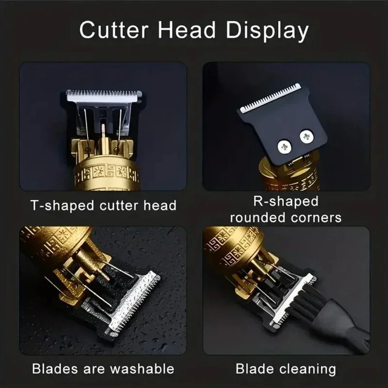 T9 Carving Vintage Hair Clipper For Mens Grooming Essential Tools USB Fast Rechargeable Beard Hair Trimmer Provide Precise Shave