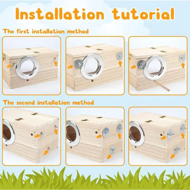 Bird Nesting Box Parrot Nesting House Parrot Breeding Mating Box Wooden Bird Nesting House For Parrot Parakeet Budgies Lovebirds