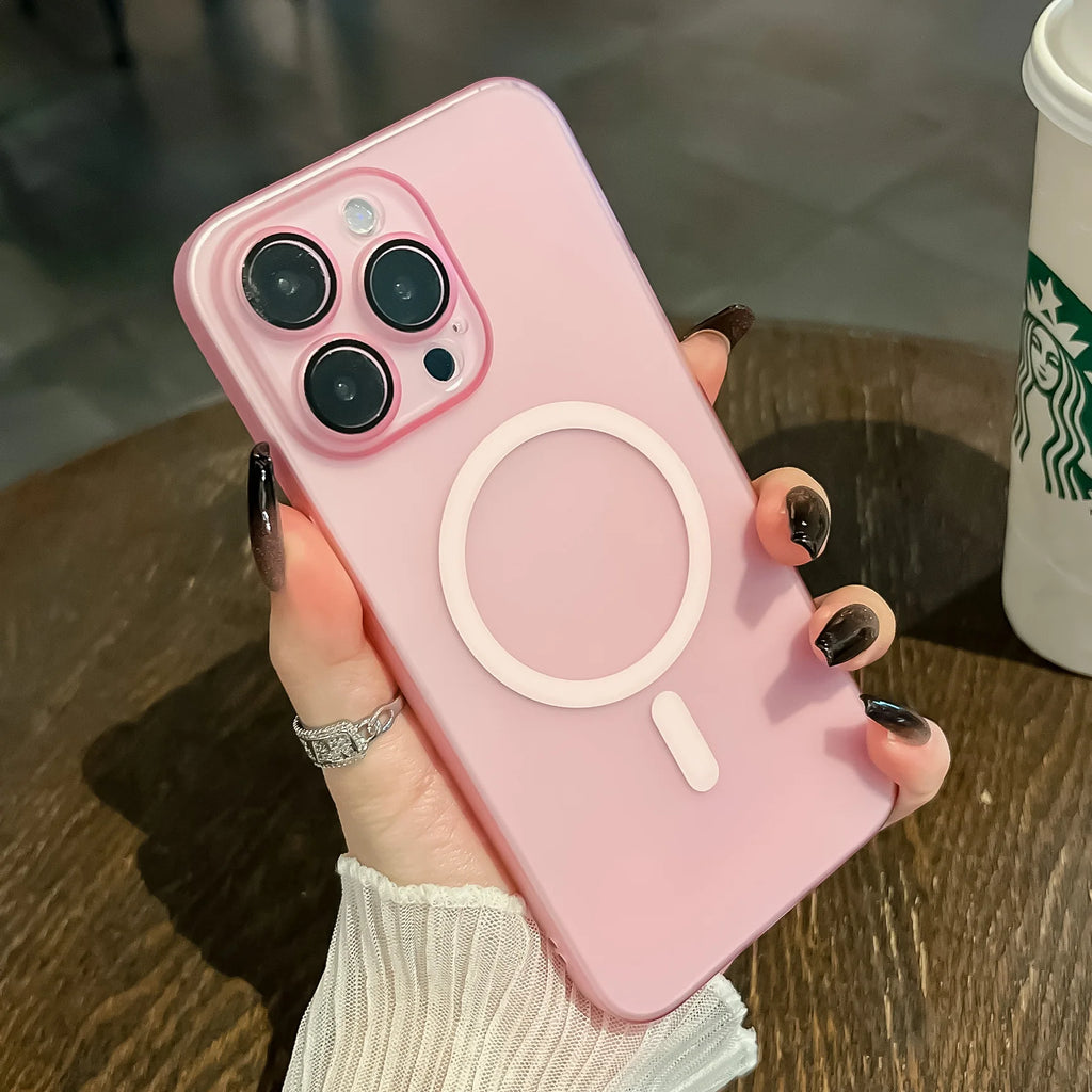 Matte Translucent Skin Touch Ultra Thin Slim PC Case for iPhone 11 12 13 14 15 Pro Max Wireless Charging Magsafe Lens Film Cover
