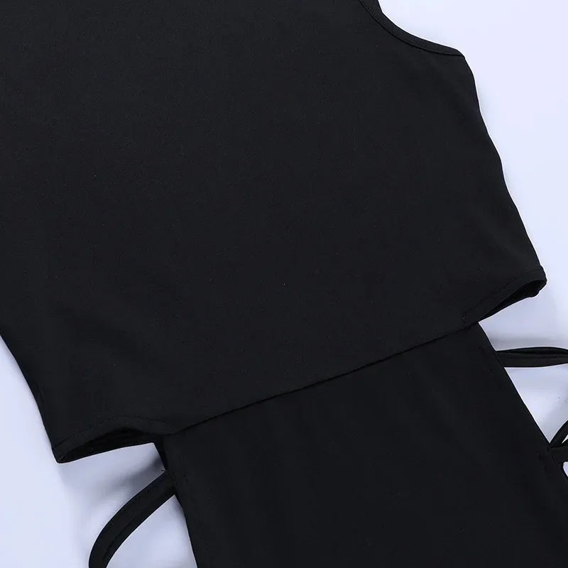 Elegant Black Sleeveless Bandage Sexy Dress for Women Club Party Backless Tank Dresses Skinny Fashion Summer 2025 Платье Женское
