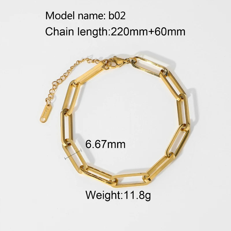 2026 Classic Snake Chain Bracelets Women Trend Gold Plated Stainless Steel Cuban Chain Bracelet Trendy Female Gifts Jewelry