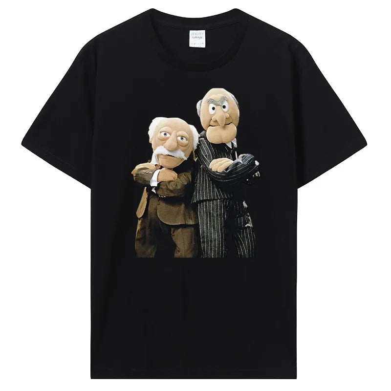 Statler And Waldorf Black T-Shirt Clothing Fashion 100% Cotton Good Quality Brand Cotton Shirt Style Cool Shirts