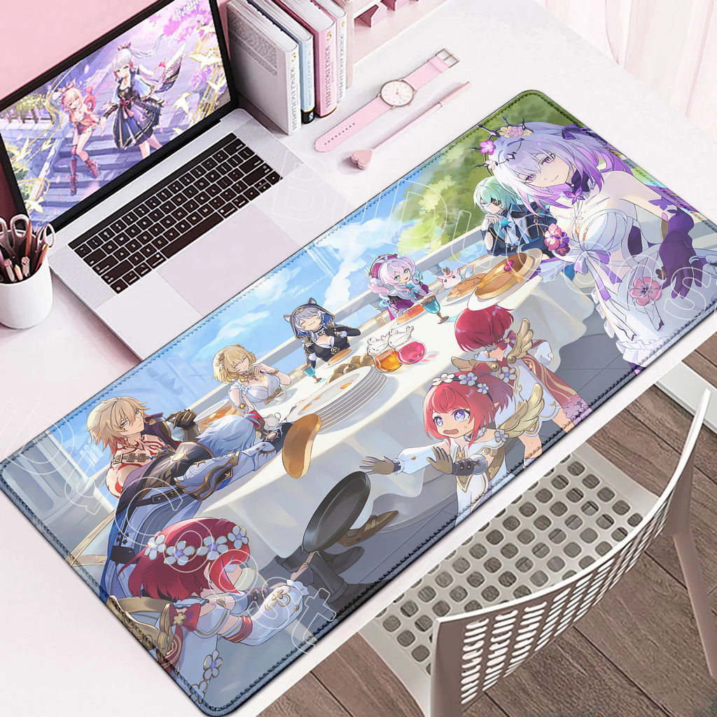Large Rubber Keyboard Mats Honkai Star Rail Cyrene Castorice Lock Edge Mousepad Chrysos Heir Mouse Pad Game Computer Accessories