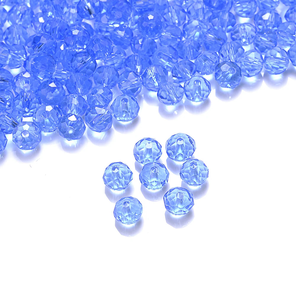 Cicifu Mix Green 3/4/6mm 40/120pcs Rondelle Austria Faceted Crystal Glass Beads Round Loose Beads for Jewelry Making Finding