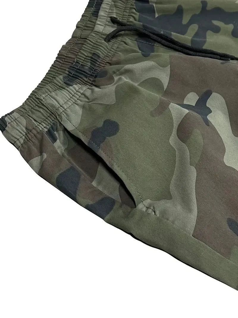 Men's Cargo Pants Multi-Pockets Camouflage Trousers Autumn Lightweight Casual Sweatpants Outdoor Work Hiking Legged Pants Male