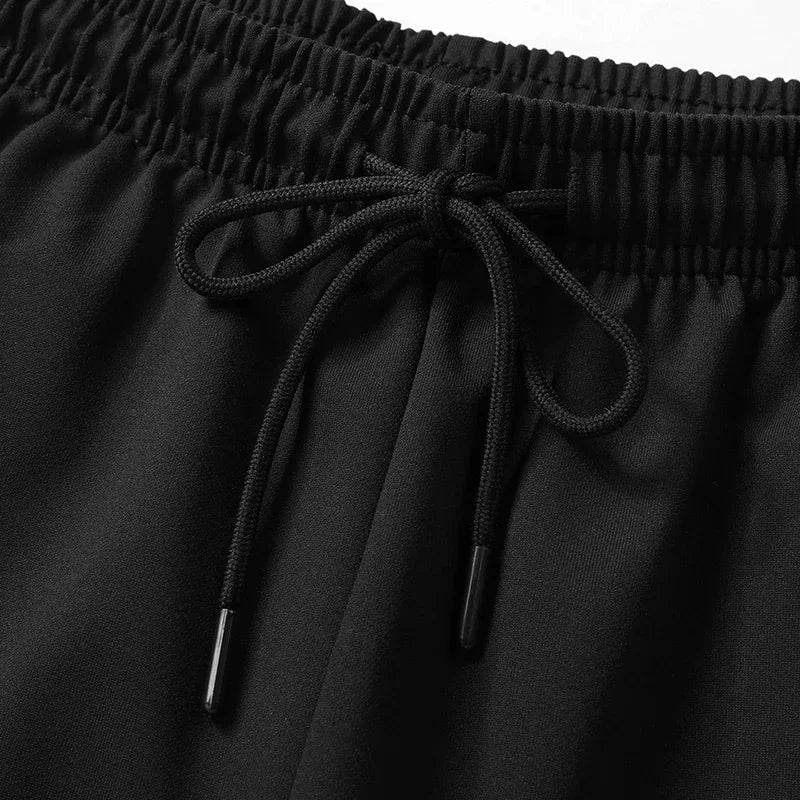 Herren Sommerhose große Größen, Kordelzug, Stretch, Sport-Jogger, Herren, große Übergröße, Reißverschlusstasche, 4XL 5XL 6XL 7XL 8XL, Grau, Schwarz