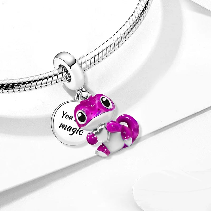 925 Sterling Silver Owl Dinosaur Panda Chameleon Cute Charm Bead Fit Diy Bracelet Bangle Making Gift of High Quality Jewelry