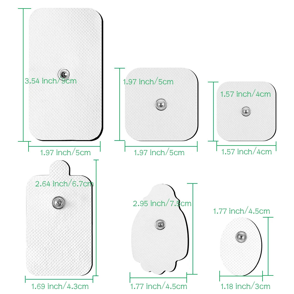 10/20pcs Electrode Pads EMS Muscle Stimulator TENS Pulse Massager Replacement Patch Self Adhesive Reusable Electrode Pads