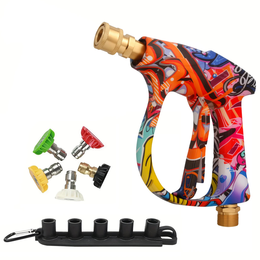 2175psi High-Pressure Water Gun Beautiful Graffiti Painting Optional 1L Foam Cannon 1/4 Quick Nozzle Set Rubber Nozzle Bracket