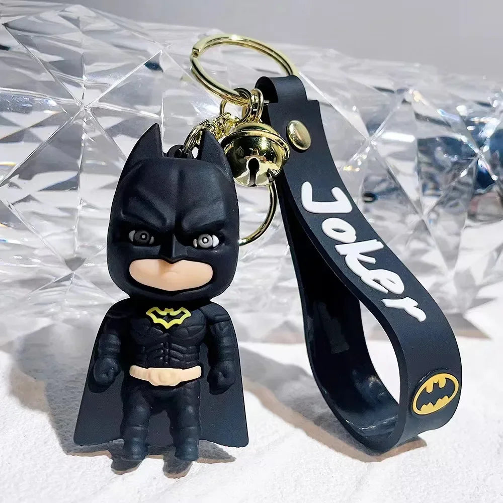 Cute Cartoon Keychain PVC Soft Rubber Animel Batman Joker Doll Pendant Ornaments Gift