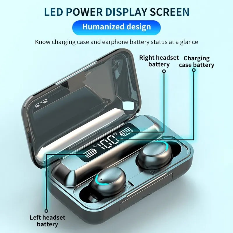 F9 Wireless Headphone TWS Bluetooth 5.0 Headsets Noise Canceling Hifi Earphone With Microphone Sport Handsfree Earbuds For Phone