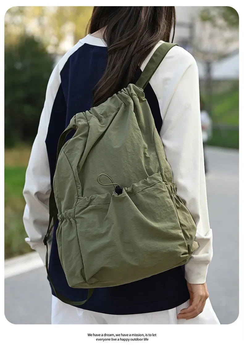 Foldable Drawstring Drawstring Backpack,Lightweight and Easy To Store,Essential for Short Distance Travel and Outdoor Activities