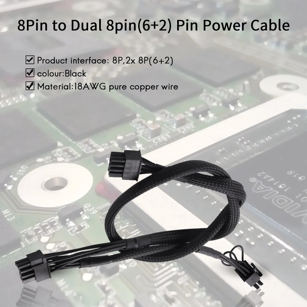 PSU 8Pin to Dual 8Pin(6+2) Pin PCIe Modular Power Supply Cable for EVGA Supernova G2 G3 P2 T2 GS 650 750 850 1000 1600