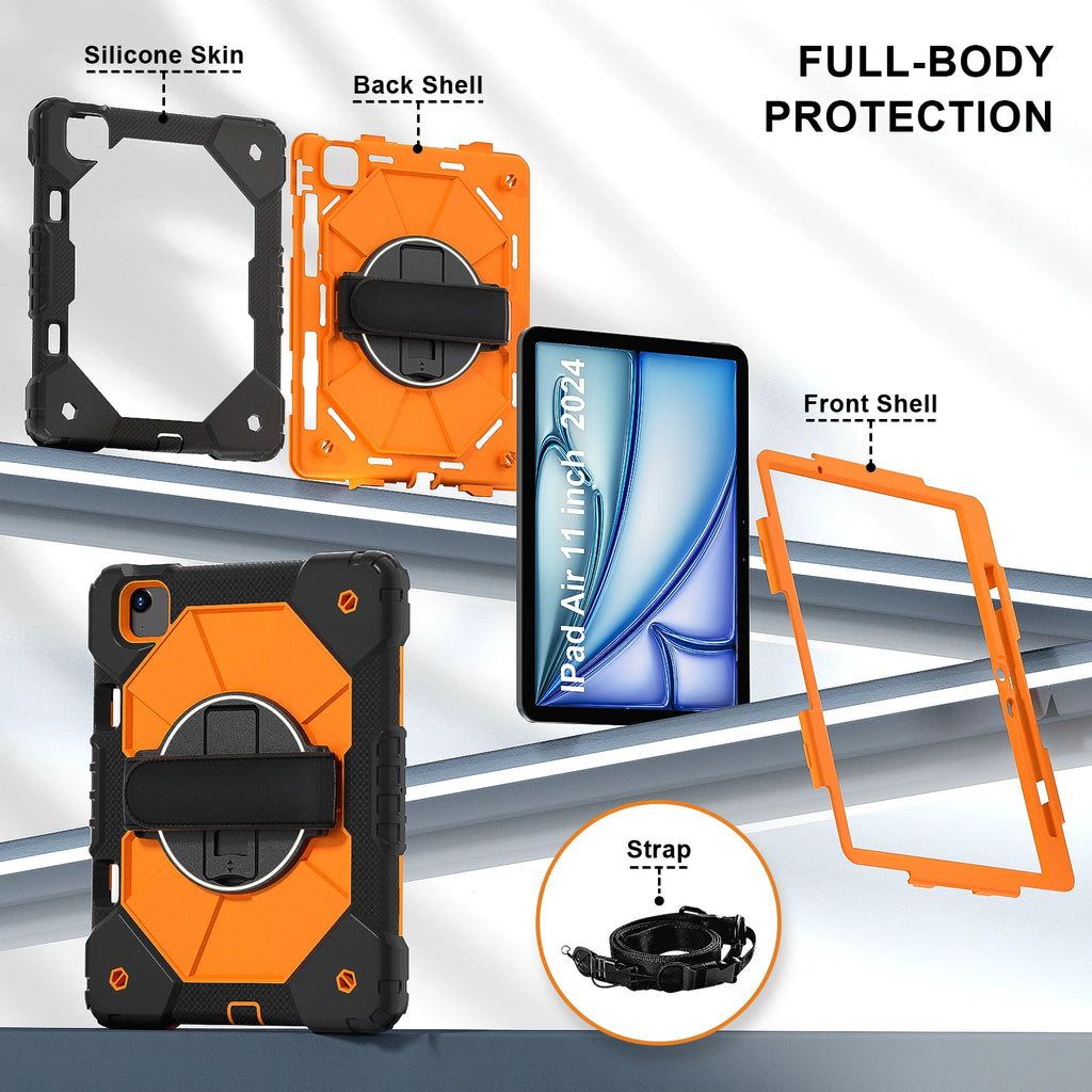 360 Rotatable Hybrid Case iPad 10th 11th Generation A16 7/8/9th 10.2 9.7 Pro 11 Air 13 M2 M3 M4 Air 5 4 10.9 Mini 7 6 5 Cover