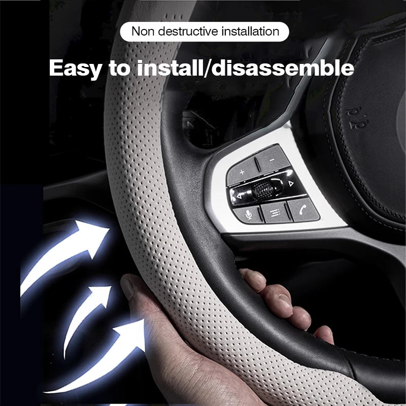 8D Nappa leather Car Steering Wheel Cover For Chevrolet Aveo Bolt Onix Cruze Spark Cavalier Colorado Malibu Auto Accessories