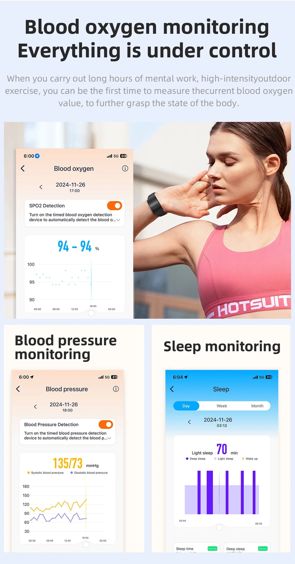 2025 New Smart Watch Fitness Sport Smart Bracelet For Men Women Heart Rate Blood Oxygen Health Monitor Waterproof Smartwatch Men