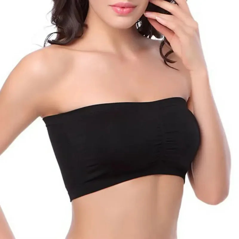 Breathable Strapless Bandeau Bra Underwear Without Pad Sleep Underwear Sports Bra Women Sexy Lingerie Lace Seamless Tube Top