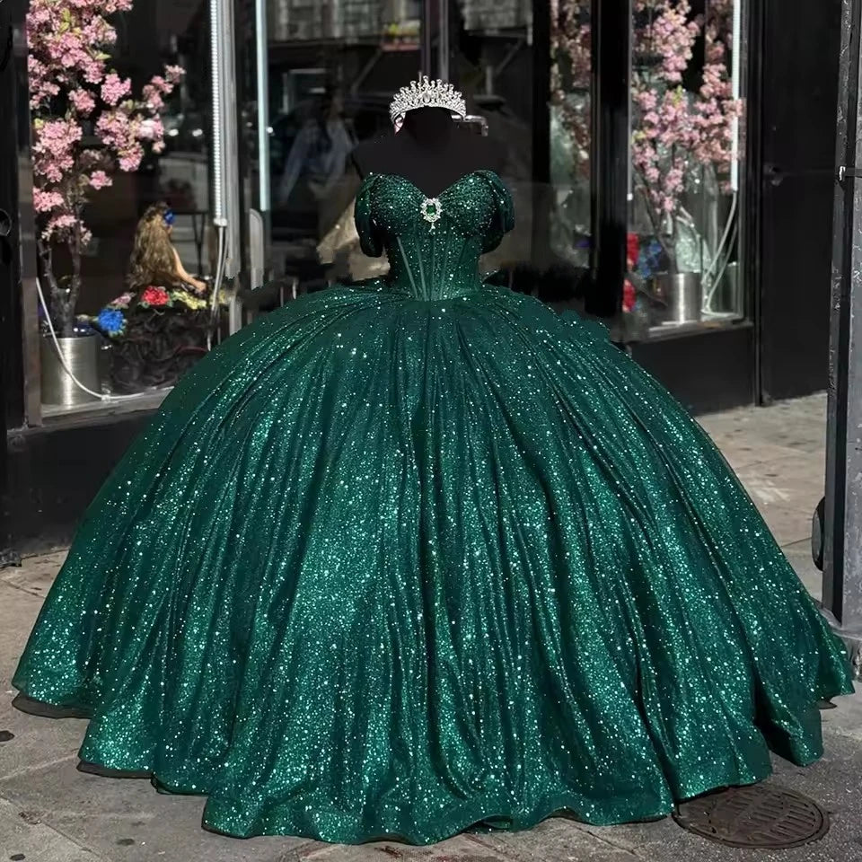 2025 New Quinceanera Dresses Ball Gown Vestidos De 15 Anos Glittering Floor-length Cinderella Princess Party Dresses Customized