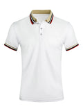 Men Summer Solid Casual Office Breathable Cotton Polo Shirt Fashion Brand Male Business High Quality Striped Short Sleeve Top