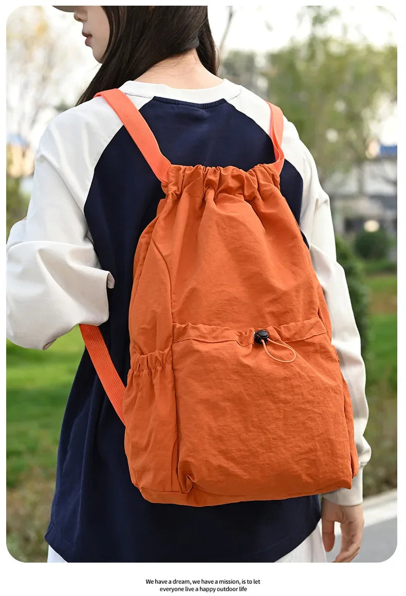 Foldable Drawstring Drawstring Backpack,Lightweight and Easy To Store,Essential for Short Distance Travel and Outdoor Activities