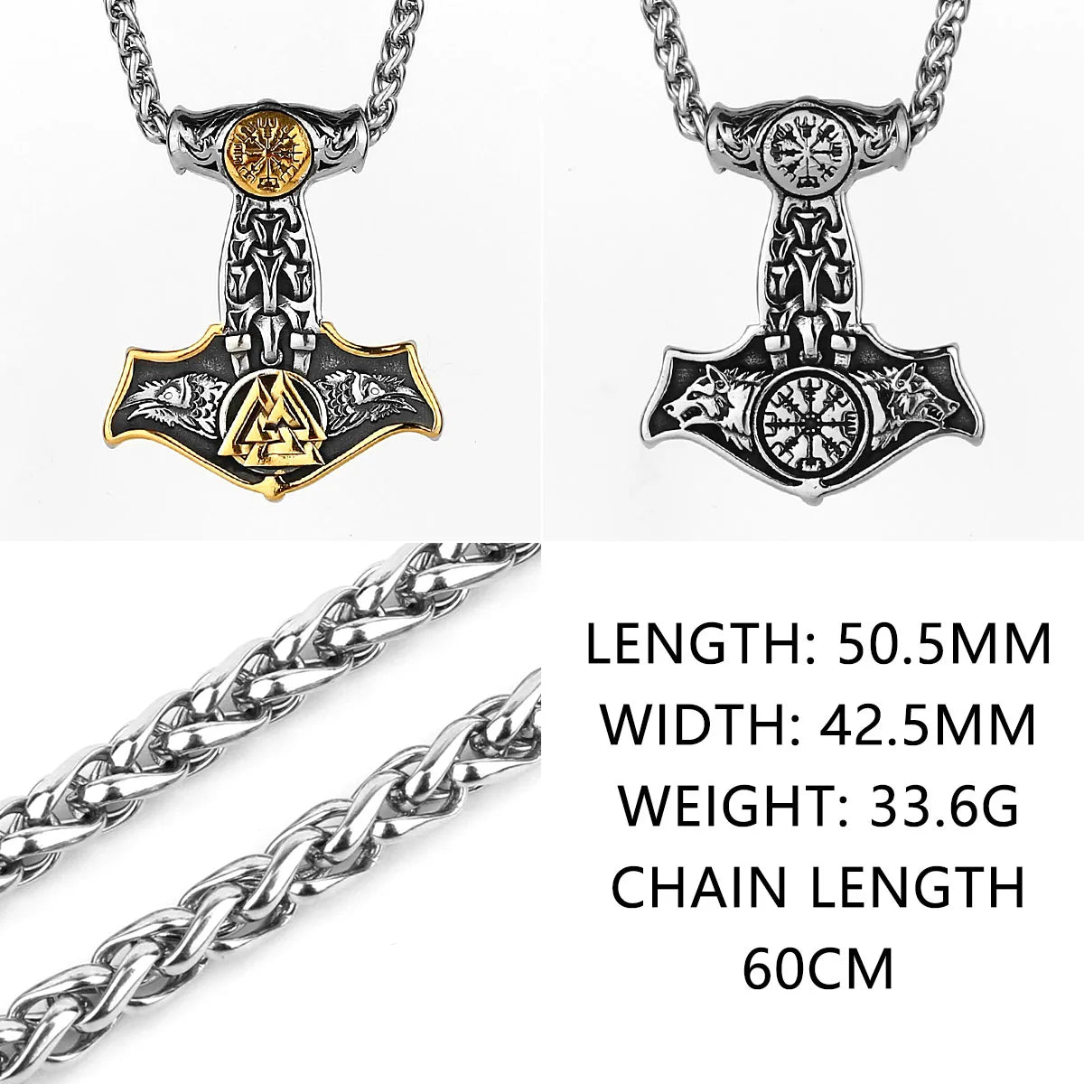 Original Viking Stainless Steel Thor Hammer Multiple Styles Domineering Unisex Necklace Pendant Boyfriend Gift Wholesale