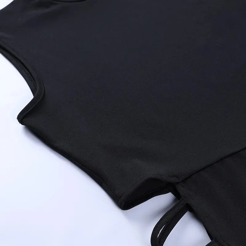 Elegant Black Sleeveless Bandage Sexy Dress for Women Club Party Backless Tank Dresses Skinny Fashion Summer 2025 Платье Женское
