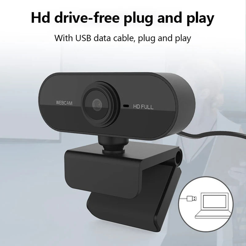Elough 2K HD Webkamera vir Rekenaar Skootrekenaar Mini USB Webkamera met Mikrofone Webkamera vir YouTube Skype