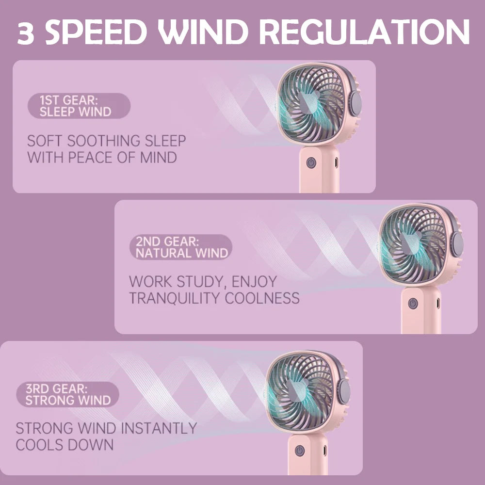 Mini USB Handheld Fan Multi-Functional Desktop With Stand Eectric Fan Students Outdoor Portable Portable Small Fan