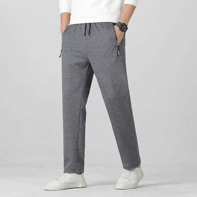 Herren Sommerhose große Größen, Kordelzug, Stretch, Sport-Jogger, Herren, große Übergröße, Reißverschlusstasche, 4XL 5XL 6XL 7XL 8XL, Grau, Schwarz