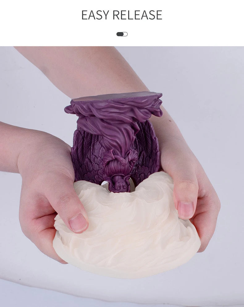 Floral Moon Ball Spherical Candle Silicone Mold 3D Flower Aromatherapys Soap Art Craft Plaster Making Mould Home Decor