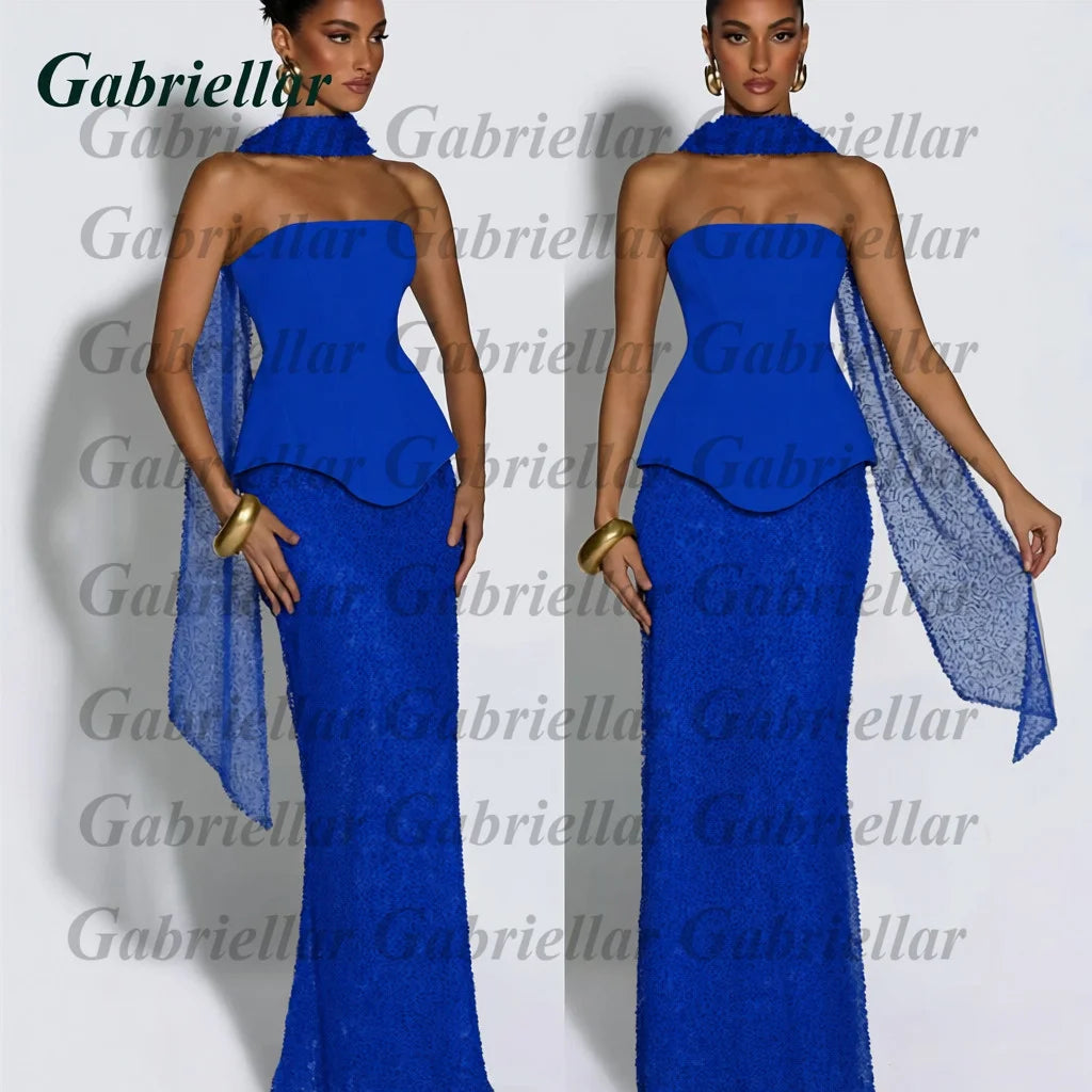 Gabriellar Fancy Bling Tulle Prom Dresses for Women Sequins and Beads Sleecveless Lacing up Special Occasion Gown Customized