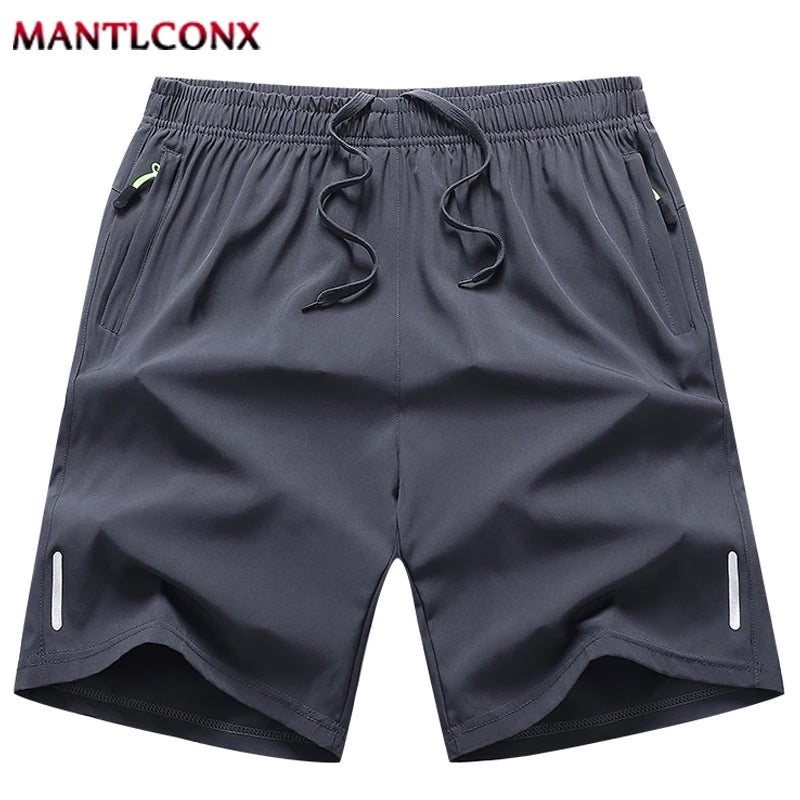 Quick Dry Shorts Men Summer Thin Short Pants Running Sports Bottom Gym Fitness Beach Zipper Pocket Loose Short Sweatpants Men