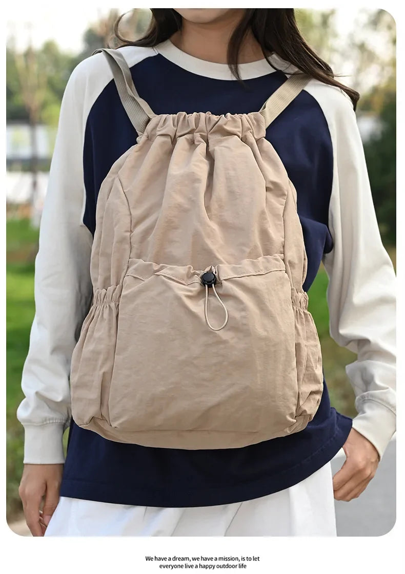 Foldable Drawstring Drawstring Backpack,Lightweight and Easy To Store,Essential for Short Distance Travel and Outdoor Activities