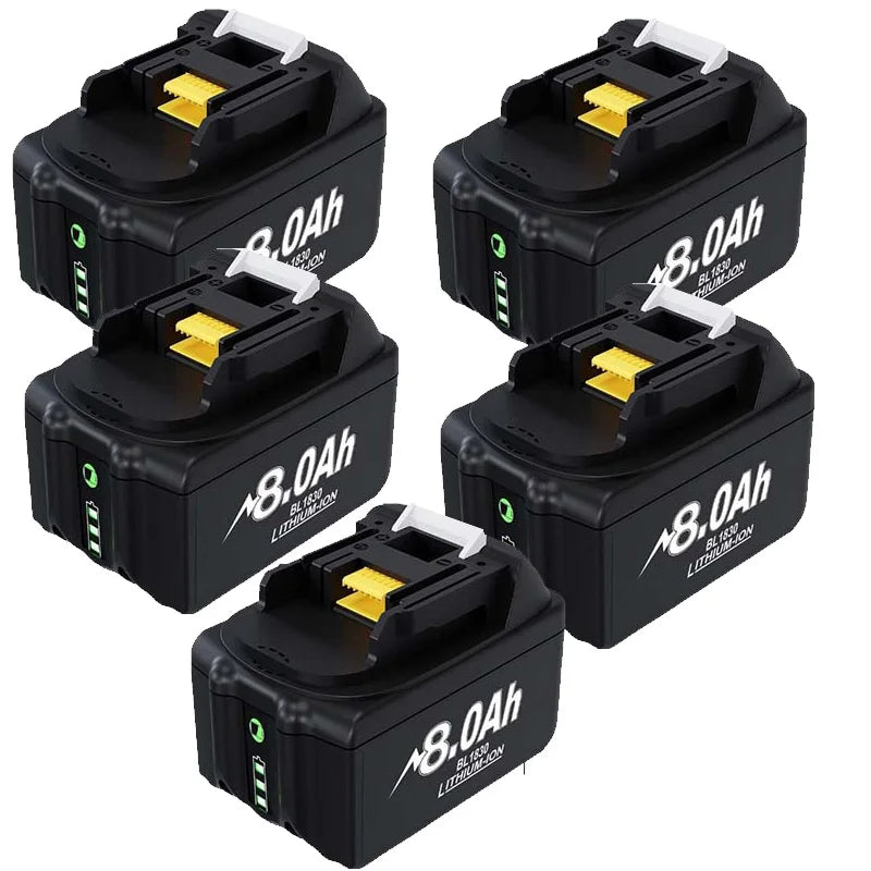 For Makita BL1830 Replacement Battery 18V 8000mAh Li-ion Compatible with BL1860 BL1850 BL1840B Power Tools + 6A Fast Charger