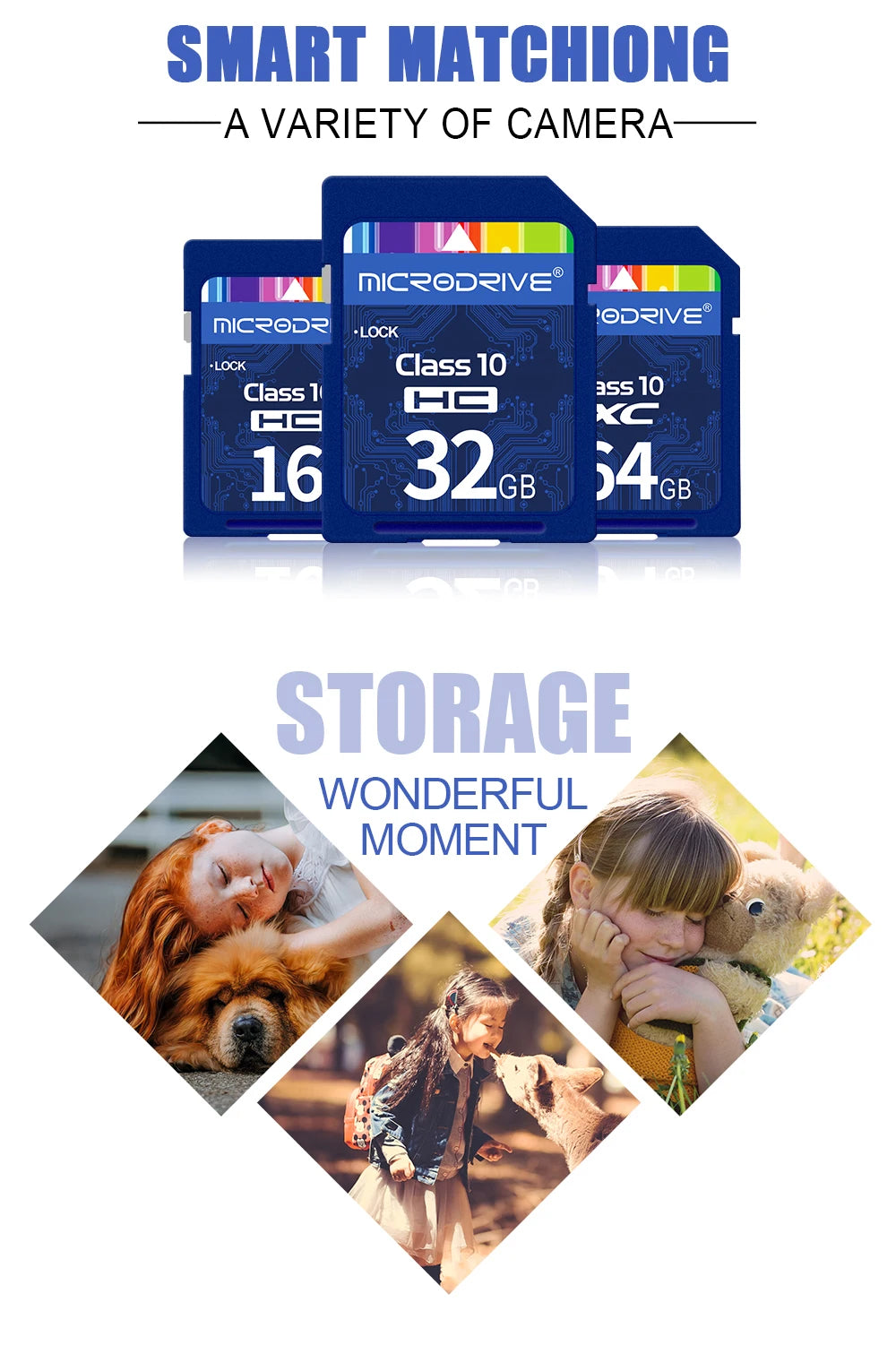 Hochgeschwindigkeits-Class10-SD-Karte 32 GB SD-Karte 128 G 64 GB 32 GB 16 GB SD-Speicherkarte SD-Pendrive für Kamera-Microdrive
