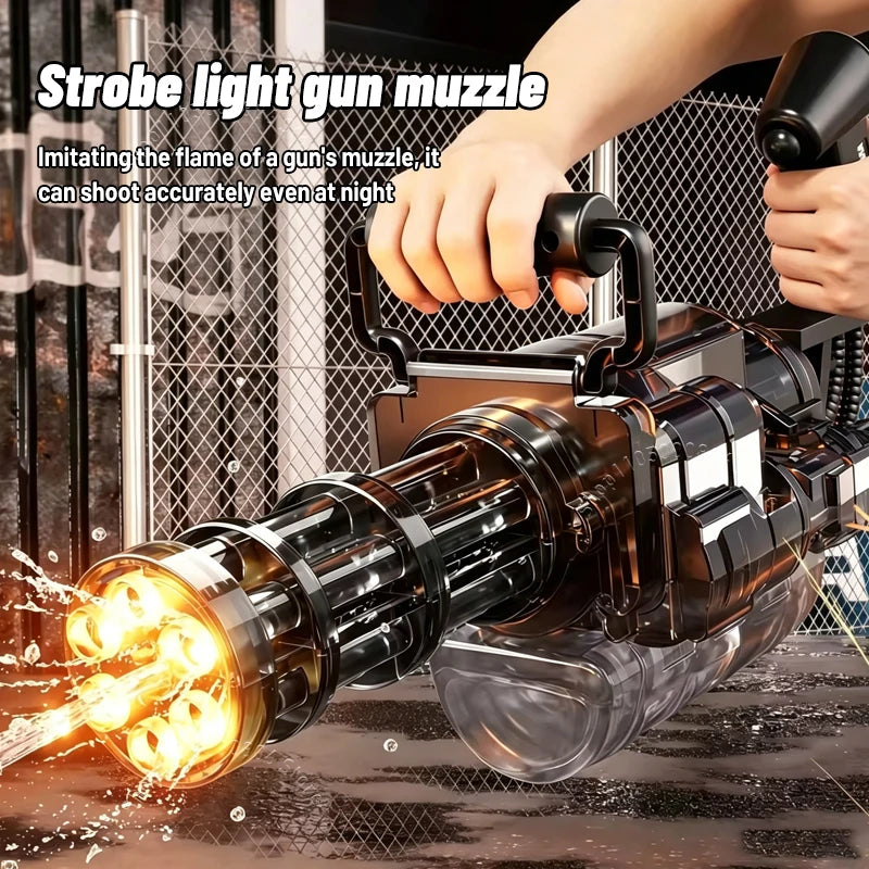 2026 New Gatling Water Blaster Fully Automatic Rapid Fire Long Shooting Distance Summer Outdoor Simulation Play Toy For Children