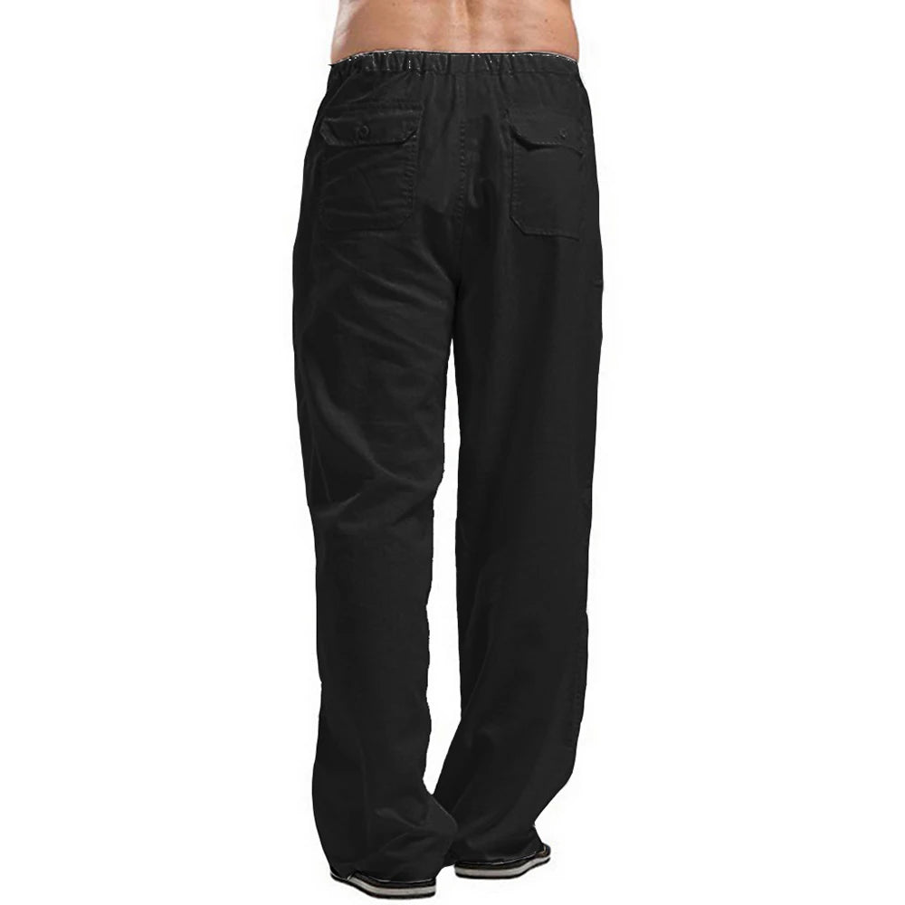 Men's Pants Loose Cool Casual Long Pants Elastic Waist Long Pant Casual Large Size Streetwear Lightweight Trousers